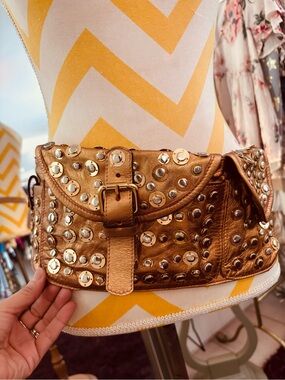 GIGI Metallic Gold Studded Waist Bag🤩😎